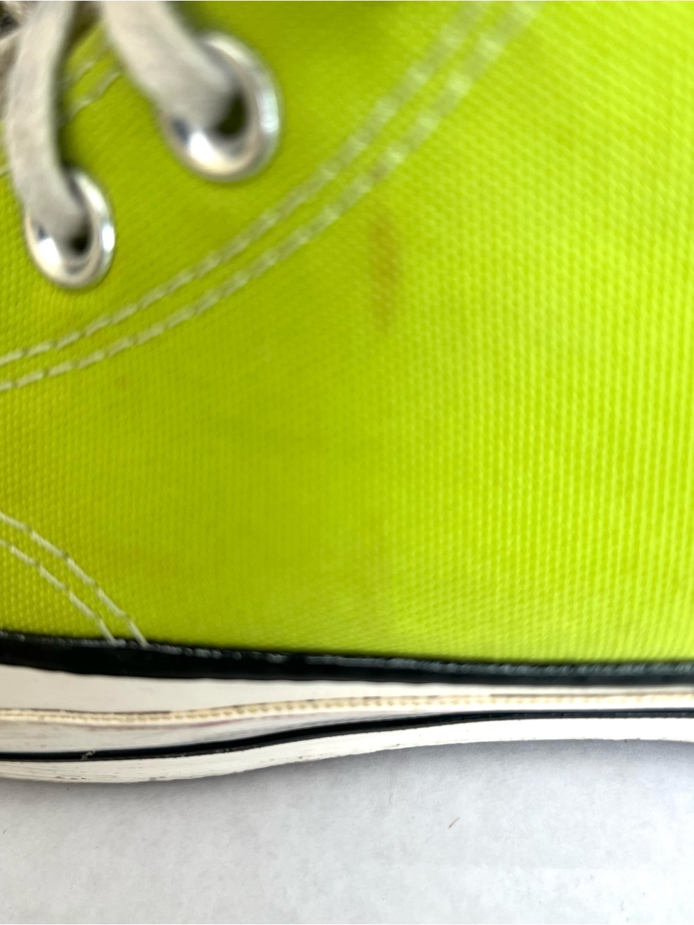 Chuck Taylor Converse High Top Sneakers - Neon Lime Canvas Unisex Men 7 Women 9 - Picture 11 of 11